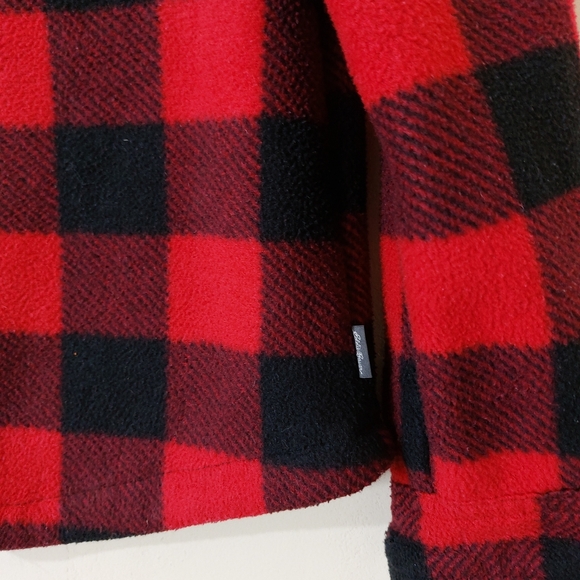 Eddie Bauer Kids Red Plaid Fleece Lined Soft Button Down Flannel Shacket 6/7 - Picture 2 of 12